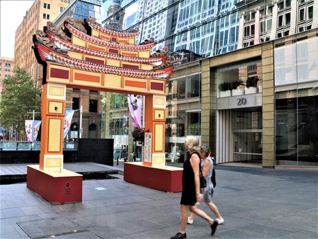 Impressive Vietnamese welcome gate at Tet Nguyen Dan Festival in Sydney